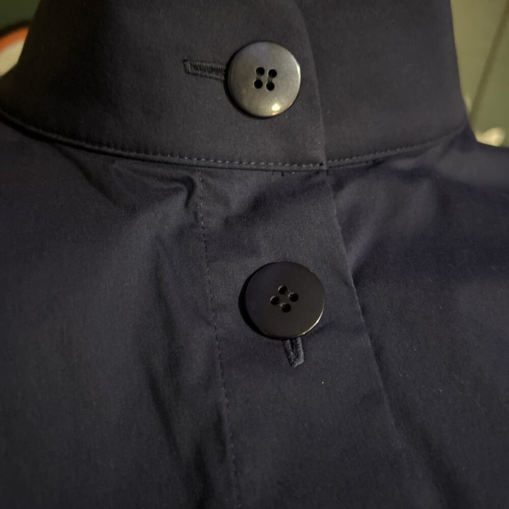 Per se By Carlisle Designer Luxurious Navy Sleeveless Shirt 14 Mandarin Collar - Picture 10 of 10